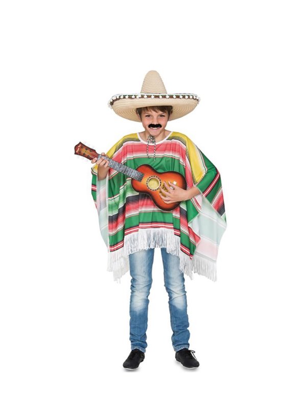 Oportuno Lugar de nacimiento Ejecutar Disfraz de Poncho Mexicano a rayas para niños - Venca - MKP000019034