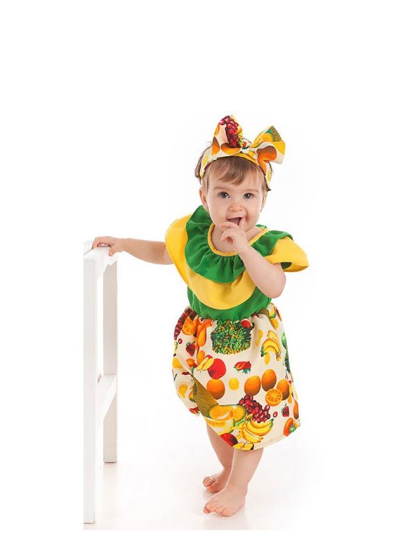 Aislante Atravesar porcelana Disfraz de Cubana con Frutas para bebé - Venca - MKP000021035