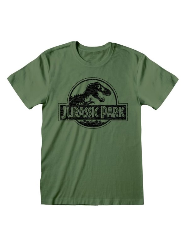Negro Diseño Original con Licencia Logo Parque Jurásico Camiseta Hombre Pelicula Logoshirt